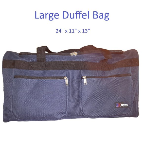 24" Duffle Bag Gym Bag - Travel Bag - Carry-On Bag - Overnight Bag - Navy Blue